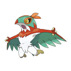 Rule 34 | artist request, claws, full body, gen 6 pokemon, hawlucha, nintendo, official art, open mouth, outstretched arms, pokemon, pokemon (creature), pokemon focus, pokemon xy, simple background, solo, spread arms, third-party source, white background, yellow eyes