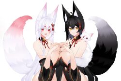 2girls black_kimono breast_press commentary english_commentary highres indie_virtual_youtuber japanese_clothes kimono multiple_girls off_shoulder satsuki_mei_(vtuber) symmetrical_docking usagisii virtual_youtuber yuri
