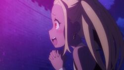 3girls animated anime_screenshot bandages black_robe blonde_hair bridal_gauntlets closed_eyes dark-skinned_female dark_skin dress earrings grey_hair hands_on_another&#039;s_face highres jewelry kiss liliana_masquerade lips loli long_hair multiple_girls open_mouth orange_hair priscilla_barielle purple_eyes re:zero_kara_hajimeru_isekai_seikatsu red_dress red_eyes robe sidelocks sirius_(re:zero) size_difference smile sound video yuri