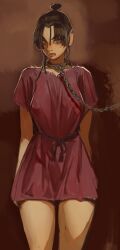1girl absurdres avatar_legends azula bad_link breasts captured chain chain_leash collar highres humiliation leash metal_collar mossacannibalis slave solo standing sweat