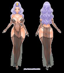 1girl akiranime animated animated_gif ass ass_shake bouncing_breasts breasts butt_crack cleavage cleft_of_venus covered_navel curvy female_focus full_body gensou_suikoden gluteal_fold high_heels huge_breasts jeane_(suikoden) legs lingerie long_hair long_legs looking_at_viewer makeup see-through_clothes solo thigh_gap thighs underwear walking wide_hips
