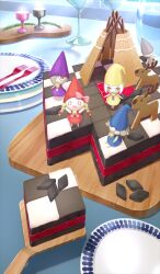 cake candle cocktail_glass commentary_request cup diamond_(shape) drink drinking_glass fate/grand_order fate_(series) figure food food_art food_focus fork no_humans official_art ono_no_komachi_koken-shou plate reindeer still_life teepee third-party_source xxxxay