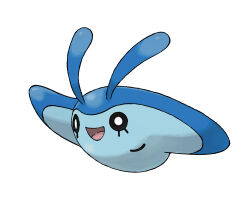 :d animal_focus full_body gen_4_pokemon highres mantyke nintendo no_humans official_art open_mouth pokemon pokemon_(creature) pokemon_dppt pokemon_focus simple_background smile solo sugimori_ken third-party_source white_background