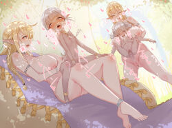 4girls age_difference ahegao anklet armlet bracelet breasts completely_nude dark-skinned_female dark_skin elf flat_chest futa_with_female futanari heart highres huge_breasts jewelry kajichan large_breasts loli multiple_girls nipples nude onee-loli open_mouth original penis pointy_ears pussy reverse_suspended_congress reverse_upright_straddle sex sex_from_behind small_breasts teeth upper_teeth_only
