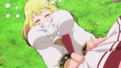 1girl animated anime_screenshot ass bestiality blonde_hair blue_eyes blush braid breasts cameltoe closed_eyes clothes_pull cow enome forced frilled_shirt frills futoku_no_guild highres huge_breasts jacket long_sleeves mature_female open_mouth orange_jacket panties pink_panties pulling_another&#039;s_clothes shirt sidelocks skirt skirt_pull sound tagme thighs underwear undressing video view_between_legs white_shirt
