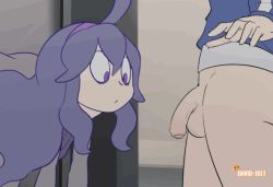 1boy 1girl ahoge animated animated_gif ass calem_(pokemon) creatures_(company) cum cum_in_mouth deepthroat ejaculation elevator erection fellatio game_freak ghost hairband hat hetero hex_maniac_(pokemon) interspecies long_hair nintendo npc_trainer oral penis pokemon pokemon_xy purple_eyes purple_hair spicy_bardo uncensored