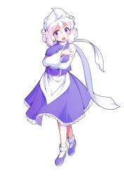 1girl alphes_(style) apron blush bobby_socks breasts commentary_request dairi frilled_skirt frills full_body hair_between_eyes hat highres large_breasts large_variant_set letty_whiterock long_sleeves parody purple_shirt purple_shoes purple_skirt shirt shoes short_hair skirt skirt_set socks solo standing style_parody tachi-e touhou transparent_background triangular_headpiece turtleneck undershirt variant_set waist_apron white_apron white_hair white_hat white_shirt white_socks