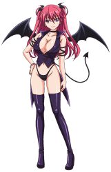 absurdres demon_tail demon_wings firika_mia_shatana highres nukidoki! official_art pink_hair purple_eyes tail wings