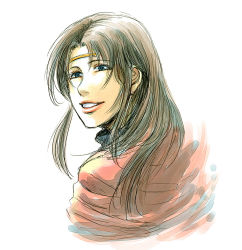 1girl blue_eyes brown_hair female_focus gensou_suikoden gensou_suikoden_i long_hair odessa_silverberg shimokita_noziri simple_background smile solo tiara