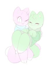 1boy 1girl :3 ^_^ animal_ears animal_nose barefoot blue_sweater blush body_fur carrying cat_boy cat_ears cat_girl cat_tail cheek-to-cheek closed_eyes closed_mouth freckles full_body furry furry_female furry_male furry_with_furry green_fur green_jacket green_shorts hands_up happy heads_together hetero jacket kekitopu legs_together light_blush long_sleeves looking_at_another mochi_(kekitopu) one_eye_closed original pink_fur princess_carry shorts simple_background sketch smile standing suama_(kekitopu) sweater tail two-tone_fur whiskers white_background white_eyes white_fur