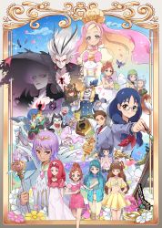 5boys 6+girls aihara_yuuki_(go!_princess_precure) akagi_towa akeboshi_karin albino amanogawa_kirara annotated armor aroma_(go!_princess_precure) ascot bird black_hair blonde_hair blue_eyes blue_hair bow braid brooch brown_eyes brown_hair bug butterfly close_(go!_princess_precure) crown_braid cure_flora cure_flora_(grand_princess) dog dolphin dress-up_key dyspear earrings everyone flower flower_earrings freeze_(go!_princess_precure) glasses go!_princess_precure green_hat hand_on_own_hip haruno_haruka hat helmet high_ponytail highres hood horse ichijou_ranko insect jewelry kaidou_minami kisaragi_reiko kitakaze_asuka lock_(go!_princess_precure) long_hair md5_mismatch miss_siamour mochizuki_yume multicolored_hair multiple_boys multiple_girls nanase_yui naokado one_eye_closed paintbrush pink_bow pink_hair pointy_ears ponytail precure prince_kanata puff_(go!_princess_precure) purple_hair red_eyes red_hair resolution_mismatch shirogane_(go!_princess_precure) short_hair shut_(go!_princess_precure) skirt source_larger stop_(go!_princess_precure) streaked_hair tina_(go!_princess_precure) top_hat two-tone_hair wand white_hair white_hat white_headwear wish_(go!_princess_precure) yellow_skirt