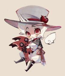 1boy 2652893384 alastor_(hazbin_hotel) black_footwear blush_stickers cosplay creatures_(company) game_freak gen_7_pokemon hat hazbin_hotel highres looking_at_viewer lucifer_morningstar_(hazbin_hotel) mimikyu mimikyu_(cosplay) nintendo pokemon pokemon_(creature) puffy_pants red_eyes slit_pupils