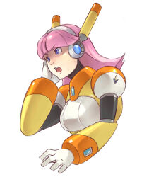 1girl android blue_eyes long_hair mega_man_(series) mega_man_maverick_hunter_x mega_man_x_(series) minerva_(mega_man) pink_hair wakky
