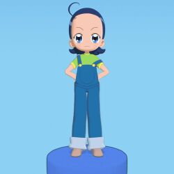 1girl 3d animated blue_eyes blue_hair child ojamajo_doremi senoo_aiko snowkai_(artist)