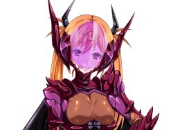 1girl :p armor assault_visor blonde_hair bodysuit breasts dark_shine fake_horns game_cg gentle_sasaki helmet horned_helmet horns large_breasts large_variant_set long_hair looking_at_viewer medium_breasts non-web_source official_art orange_hair red_eyes shindou_hikari simple_background skin_tight smile solo soukou_senki_prism_reica soukou_senki_prism_shine tongue tongue_out transparent_background twintails upper_body variant_set