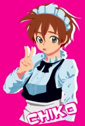 00s 1boy boku_no_pico chico_(boku_no_pico) crossdressing maid simple_background tagme tongue trap