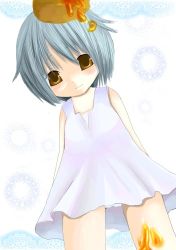 1girl bisuke-tan female_focus kfc lowres object_on_head solo tagme