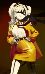 Rule 34 | blazer, highres, humanoid robot, j (murder drones), jacket, moondoll, murder drones, necktie, pencil skirt, robot, skirt