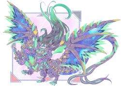 Rule 34 | 1boy, absurdres, black hair, black scales, character request, chibi, dragon, duel monster, full body, green hair, highres, male focus, multicolored hair, multiple heads, open mouth, sharp teeth, teeth, two-tone hair, yu-gi-oh!, zackpyo