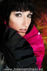 1girl black_hair cosplay deus_ex deus_ex:_human_revolution eliza_cassan eliza_cassan_(cosplay) laura_sanchez photo_(medium)