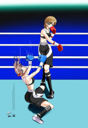 2girls ass boxing breasts catfight commission multiple_girls ryona santos skeb_commission tagme