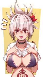 1girl ayakashi_triangle big_kapipara genderswap genderswap_(mtf) hair_between_eyes highres kazamaki_matsuri open_mouth solo