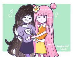 2girls adventure_time ami_onuki ami_onuki_(cosplay) cosplay hi_hi_puffy_amiyumi long_hair marceline_abadeer multiple_girls princess_bonnibel_bubblegum sharp_teeth skull teeth vampire yumi_yoshimura yumi_yoshimura_(cosplay)