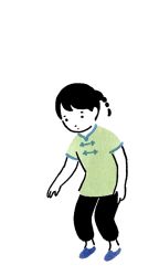 ._. 1girl animated animated_gif arms_up backflip black_hair black_pants blue_shoes braid chinese_clothes closed_mouth dot_nose facing_away flats from_behind from_side full_body hirasawa_minami hugging_own_legs jumping legs_together looking_ahead looking_down looking_up looping_animation mandarin_collar midair original pants shoes short_hair short_sleeves simple_background single_braid smile solo somersault squatting standing tangzhuang upside-down white_background