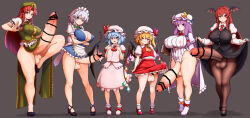 big_breasts flandre_scarlet futanari hong_meiling izayoi_sakuya koakuma large_penis patchouli_knowledge penis peso_(cheese_company) remilia_scarlet