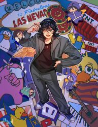 1other 5boys among_us animification bird bird_boy bird_wings bishounen black_hair chibi club_penguin commentary creator_and_creation crewmate_(among_us) crossover dream_smp duck duck_boy explosive furry furry_male guitar hand_on_own_hip highres instrument looking_at_viewer male_focus minecraft minecraft_youtube mini_person miniboy multiple_boys noob_(roblox) official_alternate_costume ok_anzu penguin pink_(among_us) poker_chip quackity real_life roblox short_hair solo_focus standing tnt tnt_block_(minecraft) toontown twitch.tv twitch_logo wings youtube