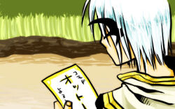 Rule 34 | 1girl, ark kan, bamboo, bamboo forest, black wings, champion (ragnarok online), commentary request, demon wings, forest, from behind, head wings, holding, holding paper, lowres, nature, paper, ragnarok online, short hair, solo, translation request, white hair, wings