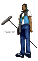 1boy black_hair boom_mic character_name copyright_name dark_skin grasshopper_manufacture headphones jean-phillippe_brisco male_focus michigan:_report_from_hell oso_(toolate) solo