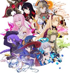 6+girls arknights armor armored_leotard bare_shoulders beret bikini black_bikini black_choker black_dress black_gloves black_hair black_tiara blonde_hair blue_capelet blue_eyes blue_hair blue_headwear blue_leotard bow braid breasts bronya_zaychik bronya_zaychik_(herrscher_of_truth) capelet chinese_clothes choker cleavage color_coordination color_wheel color_wheel_challenge colored_inner_hair diamond-shaped_pupils diamond_(shape) dress drill_hair drill_ponytail earrings elbow_gloves elf elysia_(herrscher_of_human:_ego)_(honkai_impact) elysia_(honkai_impact) ereshkigal_(fate) fate/grand_order fate_(series) fingerless_gloves food fruit fur-trimmed_capelet fur_collar fur_trim genshin_impact gloves gold_trim green_eyes green_hair grey_eyes grey_hair hair_bow hair_spread_out hat hat_ornament highres holding holding_scythe honkai_(series) honkai_impact_3rd hoop_earrings jae_roku jewelry large_breasts laurel_crown laurels leaf leotard long_hair looking_at_viewer looking_to_the_side medium_breasts melty_blood mole mole_under_eye mona_(genshin_impact) mona_(pact_of_stars_and_moon)_(genshin_impact) muelsyse_(arknights) multicolored_hair multiple_drawing_challenge multiple_girls orange_(fruit) orange_bikini orange_headwear orange_slice pink_bow pink_eyes pink_hair pink_pupils pirate_hat pointy_ears purple_eyes purple_hair red_eyes red_hair scythe seele_(alter_ego) seele_vollerei seele_vollerei_(starchasm_nyx) short_hair single_braid single_drill single_glove sion_eltnam_(type-moon) sion_eltnam_atlasia small_breasts smile star_(symbol) star_earrings strapless strapless_leotard swimsuit symbol-shaped_pupils tiara tsukihime twintails two-tone_hair two_side_up v very_long_hair vill-v white_armor white_gloves witch_hat