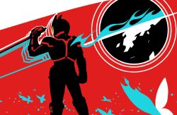 bodysuit commentary flat_color helmet highres kamen_rider kamen_rider_555 kamen_rider_faiz limited_palette red_theme simple_background solo standing tokusatsu whooooooooto