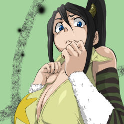 00s 1girl bad_id bad_pixiv_id black_hair blue_eyes breasts female_focus huge_breasts large_breasts long_hair maaru nakatsukasa_tsubaki ninja solo soul_eater
