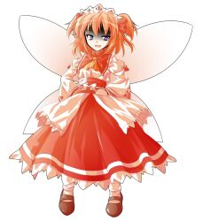 1girl alphes_(style) ascot black_shoes bobby_socks bow commentary_request dairi fairy fairy_wings full_body hair_ribbon hands_on_own_hips headdress large_variant_set legs_apart long_skirt long_sleeves mary_janes obi open_mouth orange_ascot orange_hair parody puffy_long_sleeves puffy_sleeves purple_eyes red_ribbon red_skirt ribbon sash shaded_face shirt shoes short_hair skirt smile socks solo style_parody sun sun_print sunny_milk tachi-e touhou transparent_background turtleneck two_side_up variant_set white_bow white_shirt white_socks wide_sleeves wings