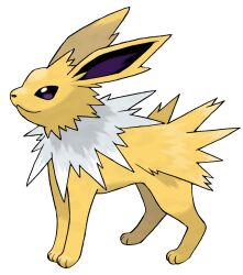 Rule 34 | :3, animal focus, closed mouth, full body, gen 1 pokemon, highres, jolteon, nintendo, no humans, official art, pokemon, pokemon (creature), pokemon focus, pokemon frlg, smile, solo, sugimori ken, third-party source, transparent background