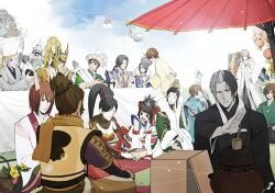 cao_pi date_masamune ishida_mitsunari japanese_clothes kimono kuroda_kanbei lian_shi ling_tong_(shin_sangoku_musou) liu_shan ma_chao ma_dai mouri_motonari_(sengoku_musou) musou_orochi nene sengoku_musou shin_sangoku_musou sima_shi takenaka_hanbei tea teapot toyotomi_hideyoshi umbrella zhang_he_(shin_sangoku_musou) zhen_ji zhong_hui_(shin_sangoku_musou)