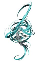 Rule 34 | 1girl, absurdly long hair, absurdres, aqua eyes, aqua hair, aqua nails, aqua necktie, aqua trim, arm tattoo, bare shoulders, black boots, black skirt, black sleeves, boots, breasts, collared shirt, detached sleeves, floating, full body, grey shirt, hair between eyes, hair ornament, hatsune miku, headset, highres, long hair, looking up, medium breasts, microphone, natwjeq, necktie, number tattoo, piano print, pleated skirt, shirt, sidelocks, simple background, skirt, sleeveless, sleeveless shirt, solo, tattoo, thigh boots, thighhighs, tie clip, twintails, untucked shirt, very long hair, vocaloid, white background, wide sleeves, zettai ryouiki