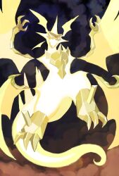 blue_eyes claws creatures_(company) dragon dragon_tail dragon_wings full_body game_freak gen_7_pokemon head_wings heterochromia highres legendary_pokemon looking_at_viewer multicolored_eyes multiple_wings necrozma necrozma_(ultra) nintendo no_humans open_mouth pokemon pokemon_(creature) pokemon_focus rae_(hexedwithluck) red_eyes sharp_teeth solo spines tail teeth wings