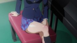 10s 1girl animated animated_gif blue_socks crossed_legs indoors instrument kneehighs legs loafers love_live! love_live!_school_idol_project miniskirt nishikino_maki otonokizaka_school_uniform piano plaid_clothes plaid_skirt pleated_skirt school_uniform shoes sitting skirt socks thighs