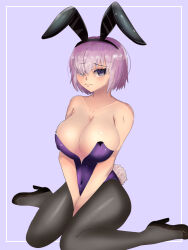 absurdres animal_costume breasts fate/grand_order fate_(series) highres large_breasts mash_kyrielight rabbit_costume rabbit_ears ran_sk short_hair