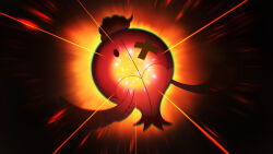 Rule 34 | absurdres, commentary, drifblim, explosion, explosion (pokemon), full body, gen 4 pokemon, glowing, higa-tsubasa, highres, nintendo, no humans, pokemon, pokemon (creature), pokemon focus, pokemon move, solid oval eyes, solo