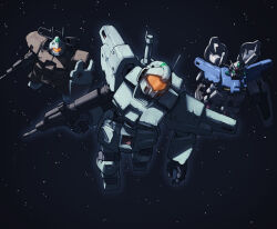 Rule 34 | assault rifle, assault visor, beam rifle, commentary request, earth federation, energy gun, fake screenshot, gm (mobile suit), gm custom, gun, guncannon mp type, gundam, gundam 0083, gundam gp-01 zephyranthes, holding, holding weapon, machinery, mecha, mecha focus, mobile suit, no humans, orange visor, rifle, robot, roundel, scene reference, science fiction, shield, space, star (sky), tessaku ro, v-fin, weapon, zero gravity