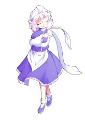 1girl alphes_(style) apron blush bobby_socks breasts commentary_request dairi frilled_skirt frills full_body hair_between_eyes hat highres large_breasts large_variant_set letty_whiterock long_sleeves parody purple_shirt purple_shoes purple_skirt shirt shoes short_hair skirt skirt_set socks solo standing style_parody tachi-e touhou transparent_background triangular_headpiece turtleneck undershirt variant_set waist_apron white_apron white_hair white_hat white_shirt white_socks