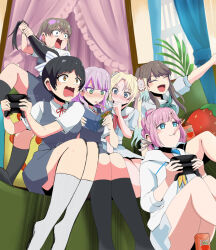 6+girls :3 :d ^_^ anyoji_hime aqua_eyes aqua_neckerchief black_hair black_socks blonde_hair blue_dress blue_eyes blue_hair blunt_bangs blush book bow breast_pocket brown_hair closed_eyes closed_mouth coco_apollon collared_shirt commentary_request constricted_pupils controller covering_own_mouth dress dress_shirt feet_out_of_frame flower food food_in_mouth food_packaging foot_out_of_frame fujishima_megumi game_controller grabbing_another&#039;s_hair gradient_hair grey_dress grey_ribbon hair_bow hair_flower hair_ornament hair_ribbon hand_over_own_mouth hasu_no_sora_school_uniform hazuki_ren high_ponytail holding holding_book holding_controller holding_game_controller hood hooded_jacket in-franchise_crossover in-universe_location indoors jacket kaleidoscore_(love_live!) kneehighs light_blue_hair light_brown_hair link!_like!_love_live! long_hair love_live! love_live!_superstar!! mira-cra_park! mouth_hold multi-tied_hair multicolored_hair multiple_girls neck_ribbon neckerchief nose_blush open_clothes open_jacket open_mouth osawa_rurino parted_bangs pinafore_dress pink_flower pink_hair playing_games pocket pocky ponytail pornography puffy_short_sleeves puffy_sleeves purple_hair reading red_neckerchief red_ribbon ribbon sailor_collar sailor_dress school_uniform shirt short_dress short_hair short_sleeves sidelocks sitting sleeveless sleeveless_dress three-quarter_sleeves smile socks summer_uniform swept_bangs tang_keke twintails two_side_up v-shaped_eyebrows virtual_youtuber wavy_mouth white_bow white_jacket white_sailor_collar white_shirt white_socks wien_margarete yellow_eyes yellow_neckerchief yuigaoka_school_uniform