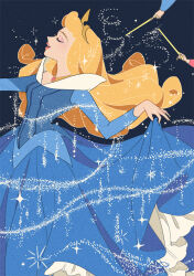 Rule 34 | 1girl, 4girls, absurdres, aurora (disney), blonde hair, blue eyes, dress, fauna (disney), flore (disney), highres, jewelry, kisumi rei, long hair, looking at viewer, merryweather (disney), multiple girls, sleeping beauty (disney), smile, solo, wand