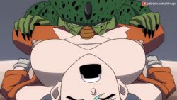 1girl android animated cell_(dragon_ball) cunnilingus dragon_ball dragonball_z future_bulma hinca-p imperfect_cell interspecies oral