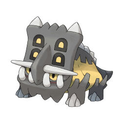 animal_focus bastiodon full_body gen_4_pokemon nintendo no_humans official_art pokemon pokemon_(creature) pokemon_dppt pokemon_focus simple_background solo sugimori_ken teeth third-party_source white_background