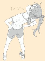 Rule 34 | 1girl, gym uniform, ponytail, shoes, shorts, sneakers, tagme, tohu sand